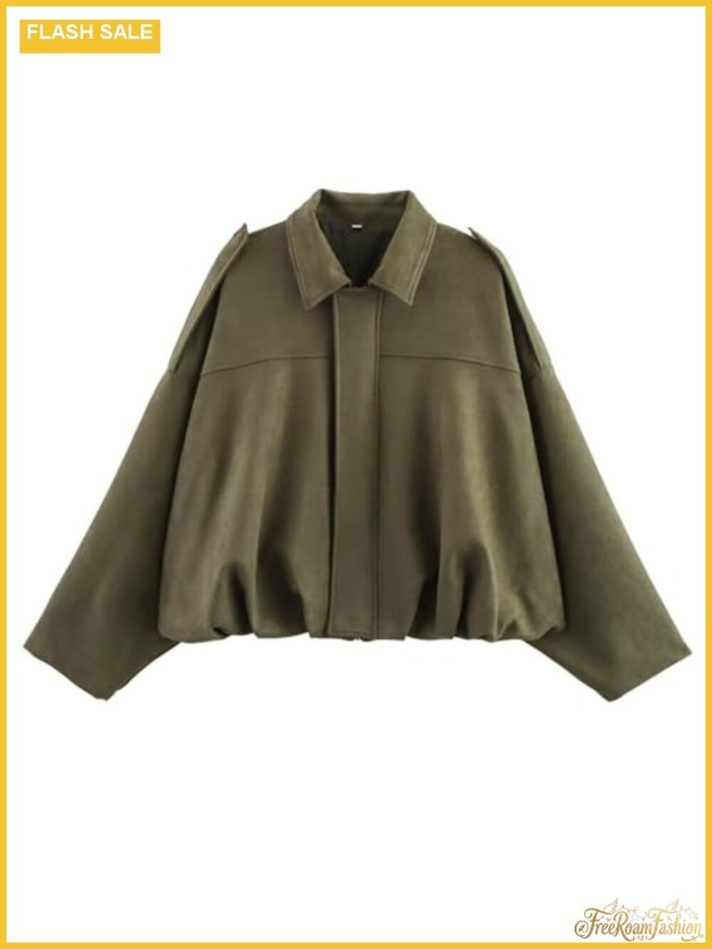 Faux Suede Bomber Jacket Oversized Loose Fit Long Sleeve Streetwear Casual
